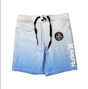 Hurley Blue Two Toned 4 Way Stretch Boardshorts Swim Trunks Boys NWT 5 - Picture 1 of 6