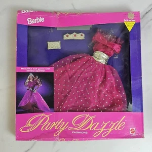 Barbie Fashions Party Dazzle Fuchsia Magenta Pink Silver Polka Dot Ball Gown - Picture 1 of 6