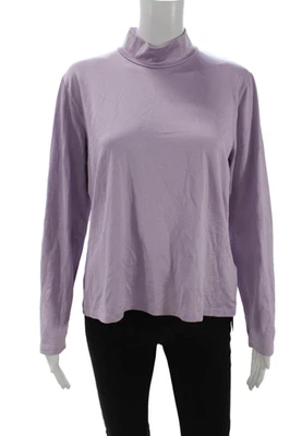 Top Louis Feraud para mujer mezcla de algodón elástico cuello alto manga larga lila talla 14 Foto 1 de 4