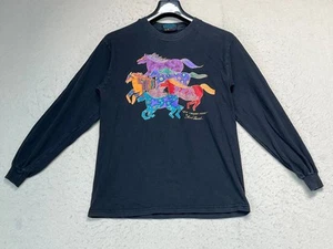 Vintage Stafford Blaine Long Sleeve Shirt USA Made Print Art Horses Size Medium - Picture 1 of 8