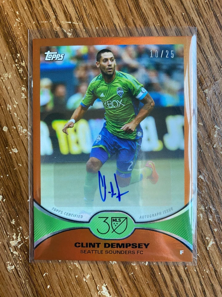 2025 Topps MLS 30th Anniversary Clint Dempsey Orange Foil Auto 10/25 - Image 1 of 1