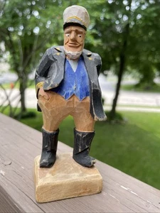 Vintage nautische handgeschnitzte Holzfigur 5 1/8" groß, David Churchill, signiert! - Bild 1 von 6