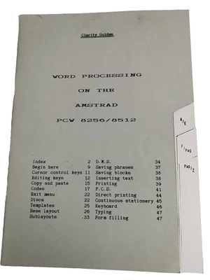 Amstrad Clarity Guide Word Processing on The Amstrad PCW 8256/8512 Workbook - Image 1 of 4