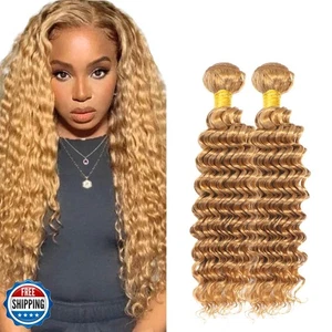 #27 Honigblond Bündel Deep Wave Echthaar Bündel 18 20 Zoll unbearbeitet - Bild 1 von 5
