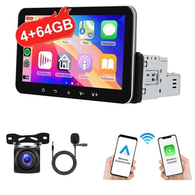 4+64GB 1DIN 7 Zoll Android 15 Autoradio mit Apple Carplay GPS WIFI MP5 + Kamera - Bild 1 von 4