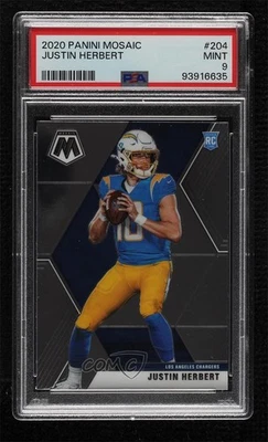 2020 Panini Mosaic Justin Herbert #204 PSA 9 MINT Rookie RC - Image 1 of 3