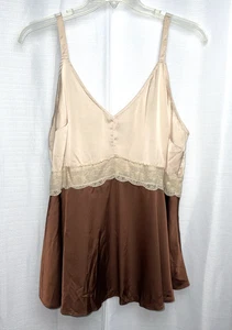 Torrid Women's Satin Lace Trim Cami Size 1X Brown B*J - Picture 1 of 4