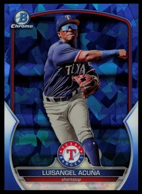 LUISANGEL ACUÑA 2023 BOWMAN CHROME SAPPHIRE PROSPECT TEXAS RANGERS #BCP-230 - Image 1 of 2