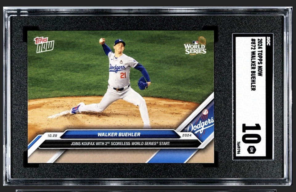 ONLY 4099 Printed! 2024 Topps Now MLB LA World Series Walker Buehler #872 SGC 10 - Image 1 of 2
