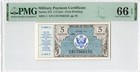 United States (MPC) 5 Cents Series 472 PMG 66 EPQ