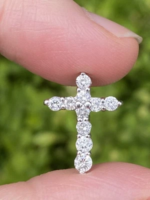 Platinum 0.51CTW 100% Natural Diamond Cross Pendant - Image 1 of 4