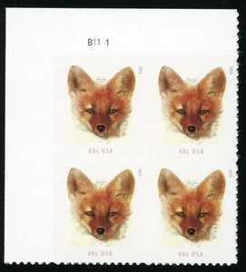 US - 2023 Red Fox 40c - SC# 5742 Plate Block of 4 Mint NH OG (S/A) - Picture 1 of 2