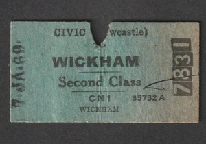 Billete de tren Civic Newcastle a Wickham 1969 NSW Government Railways - Imagen 1 de 2