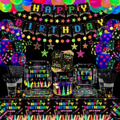 DVAORC 241 Pieces Glow In The Dark Sticks Party Supplies For Birthday Kids Adults Bulk