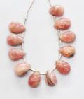 11 Pcs Natural Rhodocrosite Beads Pear  7.5X10 - 8X12 Mm D10132