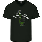 Enjoy Cannabis Funny Bong Weed Drugs Spliff Mens V-Neck Cotton T-Shirt