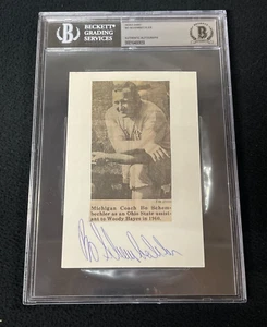 Bo Schembechler Signed Michigan Wolverines 3x5 Index Card #1 Beckett Certified - Picture 1 of 2