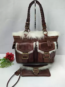 Borsa a tracolla Coach marrone pelle edizione LMT Shearling fibbia con portafoglio - Foto 1 di 23