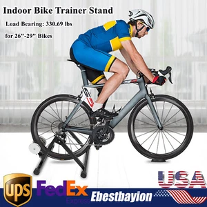 Indoor Bike Trainer Stand Cycling Exercise Stationary Bicycle Holder For 26-29" - Picture 1 of 14