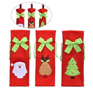 3pcs Drawstring Wine Bottle Pouch Dinner Table Decor Home Party Candy Gift Wrap - Picture 1 of 10