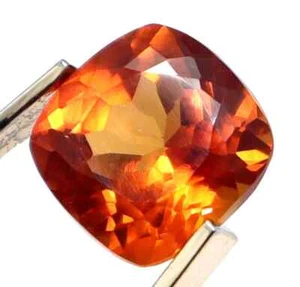 Natural Orange Sapphire 5.85 Ct Cushion Certified Loose Gemstone With Free Gift - Picture 1 of 7