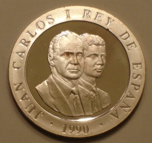 1990 Silver 2000 Pesetas of Spain original Gem PROOF - Picture 1 of 2