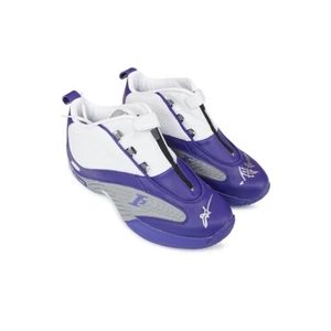 "Zapatos Allen Iverson firmados por Reebok Answer IV Lakers ""Kobe Bryant PE"" BS9847 JSA - Imagen 1 de 7