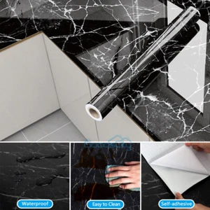 10FT Self Adhesive Marble Wallpaper Peel &Stick Contact Paper Kitchen Countertop - Picture 1 of 17