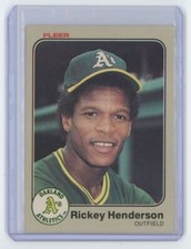 1983 Fleer Rickey Henderson . Oakland Athletics #519