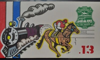 1976 Bicentennial Embossed (.13c)  First Day Cover~ Hand Drawn Colored 1/1~  - Image 1 of 2