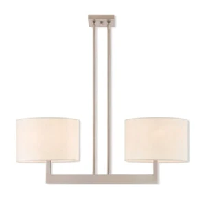 Livex Lighting Hayworth 2 Light Linear Chandelier in Brushed Nickel - 42403-91 - Picture 1 of 1