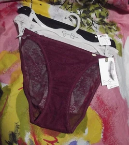 3 NEW JESSICA SIMPSON JS80386RS MF WN ULTRA FLIRTY LACE STRING BIKINI PANTIES S - Picture 1 of 2