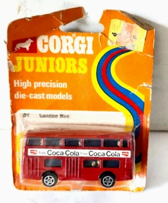 VINTAGE 1973 CORGI JUNIORS COCA-COLA LONDON BUS NIP - Image 1 of 4