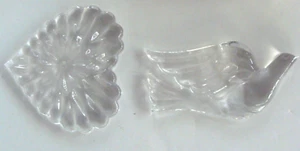 VTG Princess House Lead Crystal 2 Christmas Ornaments Heart Dove # 835 w/Box - Picture 1 of 10