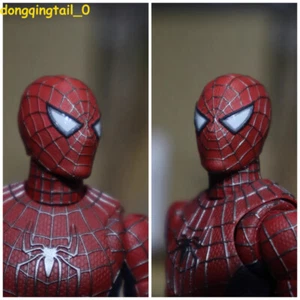 Painted 1/12 Tobey Maguire Mask Spider-man Head Carved for 6'' Action Figure Toy - Picture 1 of 11