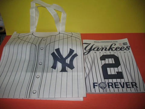 NY YANKEES STADIUM DEREK JETER PROGRAM RETIREMENT 5/14/2017 PLUS YANKEE BAG -NEW Cover