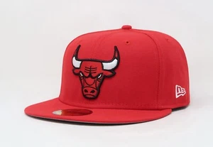 New Era 59Fifty Men Women Cap Team Chicago Bulls Basic OTC Red Fitted Size Hat - Picture 1 of 5