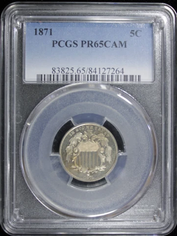 1871 PROOF SHIELD NICKEL PCGS PR-65 CAM (2329898) Cover