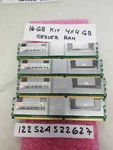 16GB KIT 4X 4GB DDR2-667 PC2 DDR2 PC PC2-5300 667 ECC-REG FB 240PIN 2RX4 256X4 - Picture 1 of 1