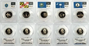 2000 S State Proof CLAD PCGS 70 5 Coin Quarter Set - Picture 1 of 1