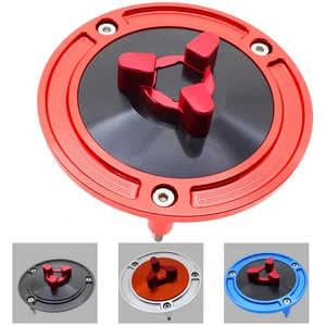 CNC Keyless Gas Fuel Tank Cap Covers For XT660 XT660R XT660X YZF R125 R15 MT-01 - Picture 1 of 15
