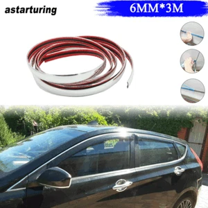 Durable 3m 6mm Silver Car Chrome Styling Decoration Moulding Trim Strip Tape - Picture 1 of 12