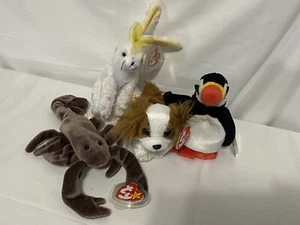 TY Beanie Babys Sammlung Paket 4 Plüsch Puffer, Regal, Stinger Karotten Fehler - Bild 1 von 17