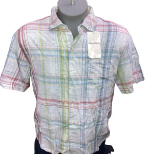 Tommy Bahama Palms Away Faded Plaid Sand Mens Shirt Choose Size NWT $135.00 - Picture 1 of 1