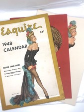 Vintage 1948 ESQUIRE Glamour Gallery Pin up Calendar Complete w/ Sleeve