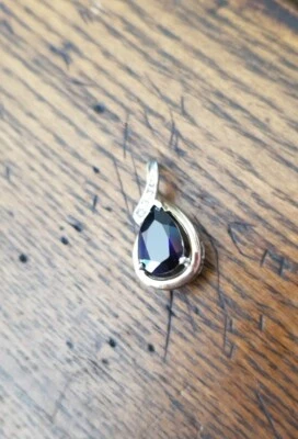 Alwand Vahan 10k Yellow Gold & Sterling silver Blue sapphire Lab create Pendant  - Image 1 of 3