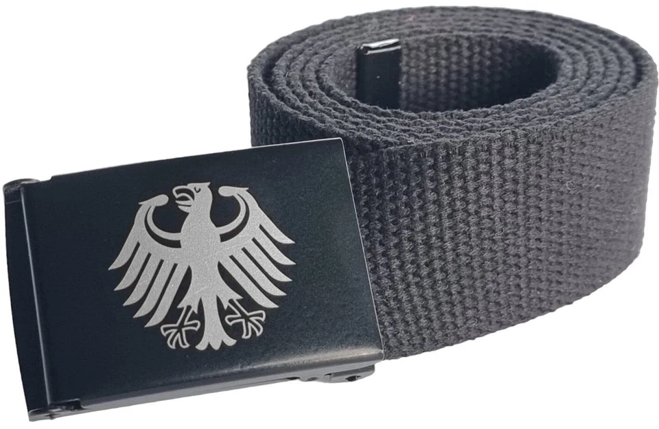 MYBAENDER Stoffgürtel Canvas Gürtel Klappschnalle 4cm Breit GRAVIERT GRV-KLP-GRTL-15