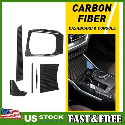 Cubierta interior de tablero de consola de carbono para BMW G20 G22 320i M340i M440i 2020-22 Foto 1 de 4