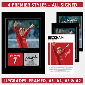 David Beckham Signed Photo Poster Print Football Gifts Wall Art A4 A3 A2 Framed - Picture 1 of 10
