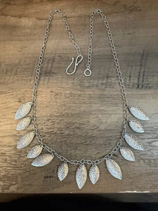 Sterling Silver 925 Necklace leaf charms 20” Long - Picture 1 of 3